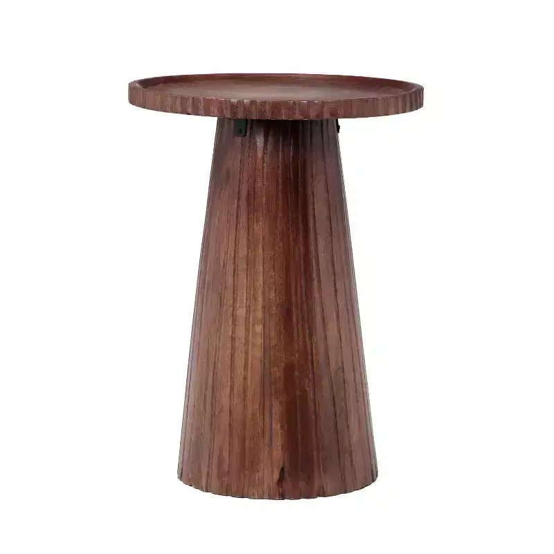 Christopher Knight Home Thalass 22 Pedestal Mango Wood Round End Table, Walnut
