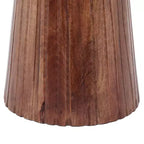 Mesa auxiliar redonda con pedestal Thalass 22 de madera de mango, nogal