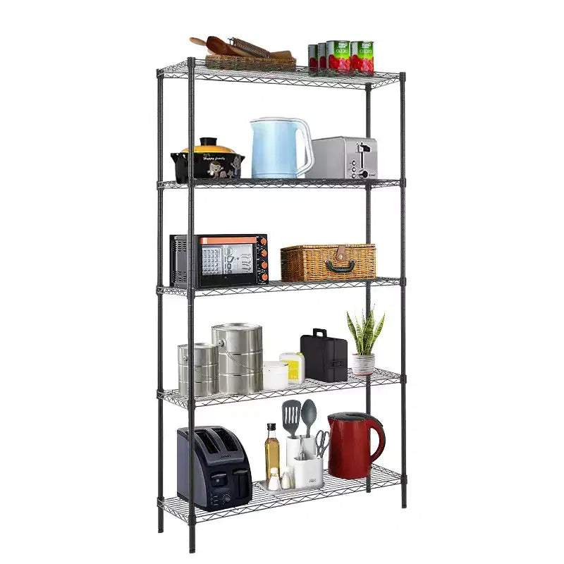 BestMassage 5-Tier Wire Shelving Unit Garage NSF Wire Shelf with Adjustable Shelves and Ample Storage 1250 Lbs Capacity
