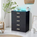 Karl Home 5-Drawer Black Particle Board 25.98in. W Chest of Drawer