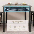 Mesa de Comedor para 4 con Banco/Taburetes, Mesa de Cocina con Estantes de Almacenamiento, Mesa de Comedor con Cojín de PU, Muebles de Comedor