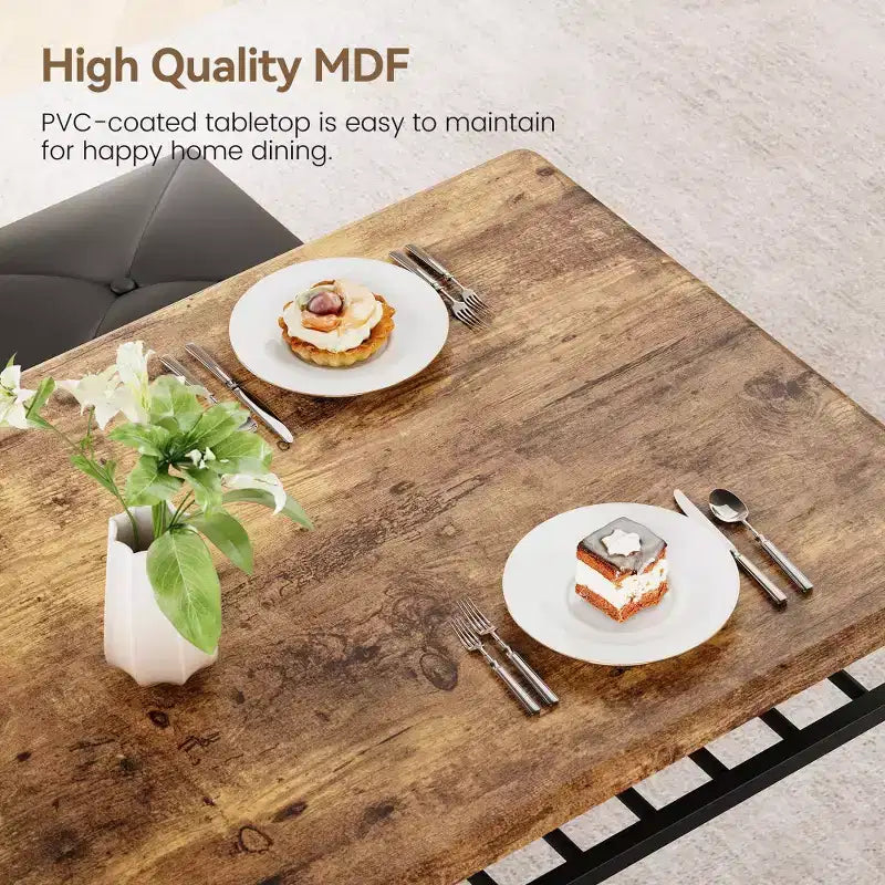 Mesa de Comedor para 4 con Banco/Taburetes, Mesa de Cocina con Estantes de Almacenamiento, Mesa de Comedor con Cojín de PU, Muebles de Comedor