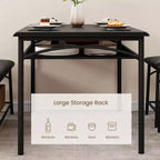 Mesa de Comedor para 4 con Banco/Taburetes, Mesa de Cocina con Estantes de Almacenamiento, Mesa de Comedor con Cojín de PU, Muebles de Comedor