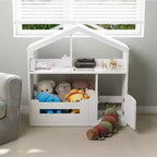 Estantería para niños, organizador de almacenamiento de juguetes, librería de madera para niños pequeños con luz con sensor de movimiento para niños