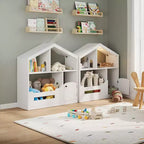 Estantería para niños, organizador de almacenamiento de juguetes, librería de madera para niños pequeños con luz con sensor de movimiento para niños