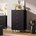 Zstar 47 Tall Fluted 5 Drawer Dresser for Bedroom, Deep Drawers