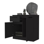 Okak Cómoda de 2 puertas y 1 cajón, amplio almacenamiento con compartimento de 2 puertas y cajón para objetos pequeños, fácil de limpiar, elegantes tiradores para dormitorio
