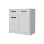 Okak Cómoda de 2 puertas y 1 cajón, amplio almacenamiento con compartimento de 2 puertas y cajón para objetos pequeños, fácil de limpiar, elegantes tiradores para dormitorio