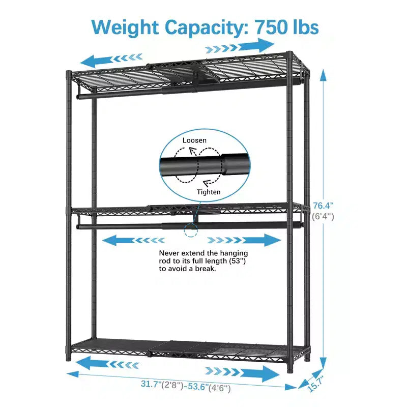 Perchero expandible X1 ajustable de 0,6 a 1,04 m con estantes y barras para colgar flexibles, estantes para ropa, armario portátil, estantes para ropa