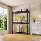 Perchero expandible X1 ajustable de 0,6 a 1,04 m con estantes y barras para colgar flexibles, estantes para ropa, armario portátil, estantes para ropa
