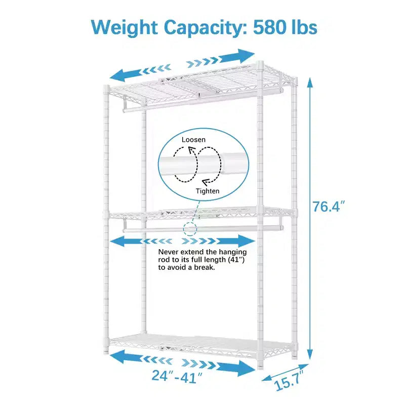 Perchero expandible X1 ajustable de 0,6 a 1,04 m con estantes y barras para colgar flexibles, estantes para ropa, armario portátil, estantes para ropa