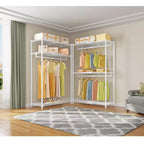 Perchero expandible X1 ajustable de 0,6 a 1,04 m con estantes y barras para colgar flexibles, estantes para ropa, armario portátil, estantes para ropa