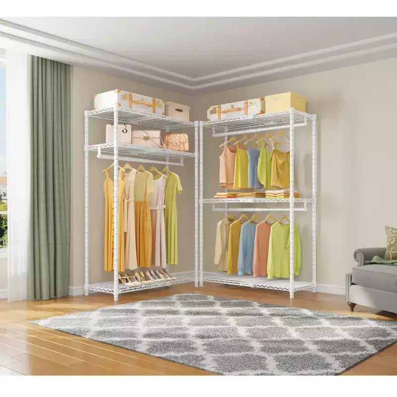 Perchero expandible X1 ajustable de 0,6 a 1,04 m con estantes y barras para colgar flexibles, estantes para ropa, armario portátil, estantes para ropa