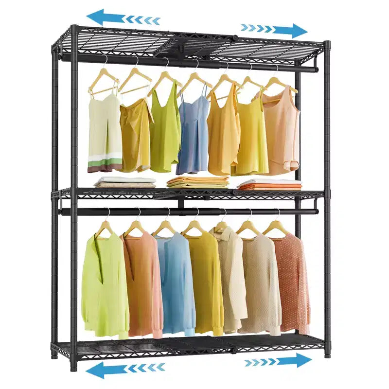 Perchero expandible X1 ajustable de 0,6 a 1,04 m con estantes y barras para colgar flexibles, estantes para ropa, armario portátil, estantes para ropa