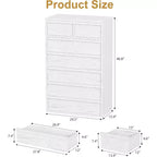 Cómoda alta de madera natural moderna con cajones grandes de almacenamiento, elegante organizador de tocador para dormitorio o sala de estar