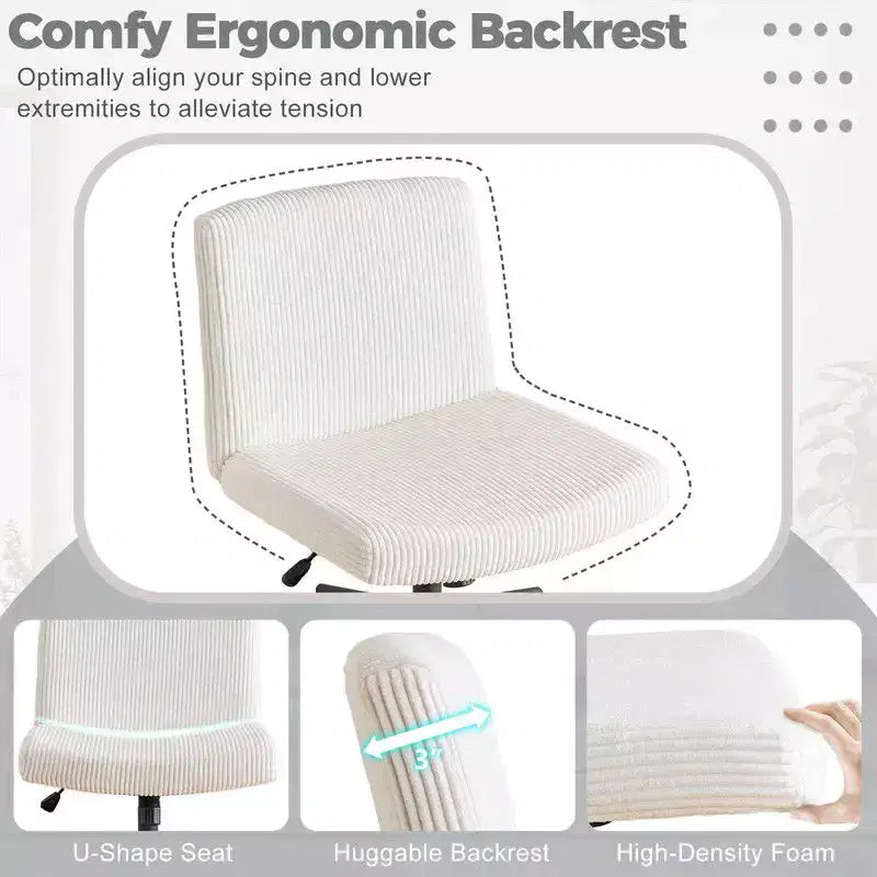 Sillón de oficina giratorio para maquillaje de 24.02 pulgadas