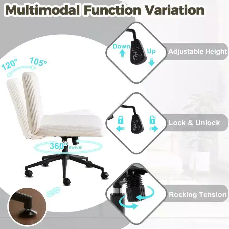 Sillón de oficina giratorio para maquillaje de 24.02 pulgadas