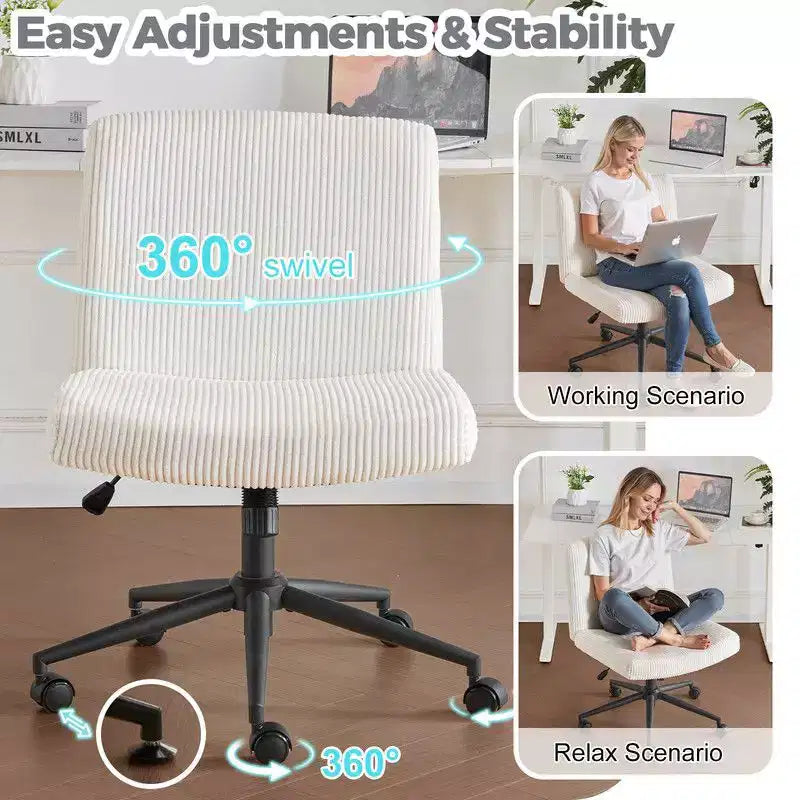 Sillón de oficina giratorio para maquillaje de 24.02 pulgadas