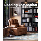 Sillones Reclinables Extra Grandes con Calefacción y Masaje - Sillón Reclinable Perezoso Giratorio 360° para Adultos - Sillón Mecedora Manual con Portavasos para Salas de Estar