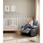 Sillones Reclinables Extra Grandes con Calefacción y Masaje - Sillón Reclinable Perezoso Giratorio 360° para Adultos - Sillón Mecedora Manual con Portavasos para Salas de Estar
