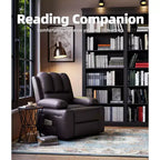 Sillones Reclinables Extra Grandes con Calefacción y Masaje - Sillón Reclinable Perezoso Giratorio 360° para Adultos - Sillón Mecedora Manual con Portavasos para Salas de Estar