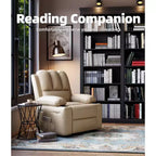 Sillones Reclinables Extra Grandes con Calefacción y Masaje - Sillón Reclinable Perezoso Giratorio 360° para Adultos - Sillón Mecedora Manual con Portavasos para Salas de Estar