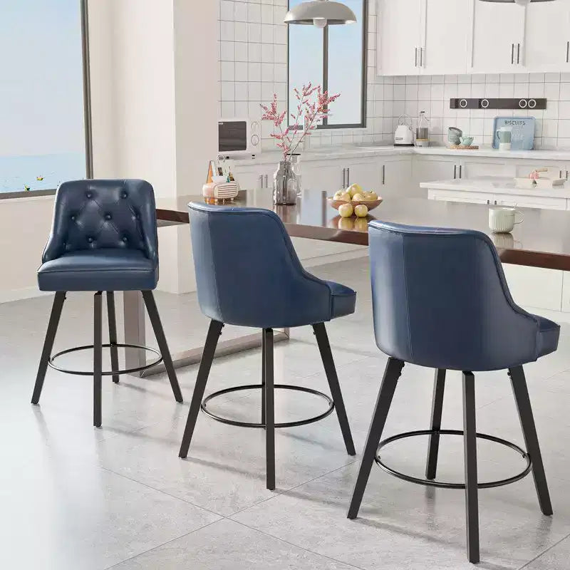 Elegante taburete de bar giratorio 360° Diseño moderno con cojín afelpado y construcción robusta