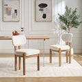 PexFix Wooden Dining Chairs Set of 2 Modern Fabric Upholstered Dining Room Chair Kitchen Chairs Farmhouse Dinner Chair for Kitchen Dining Room Beige