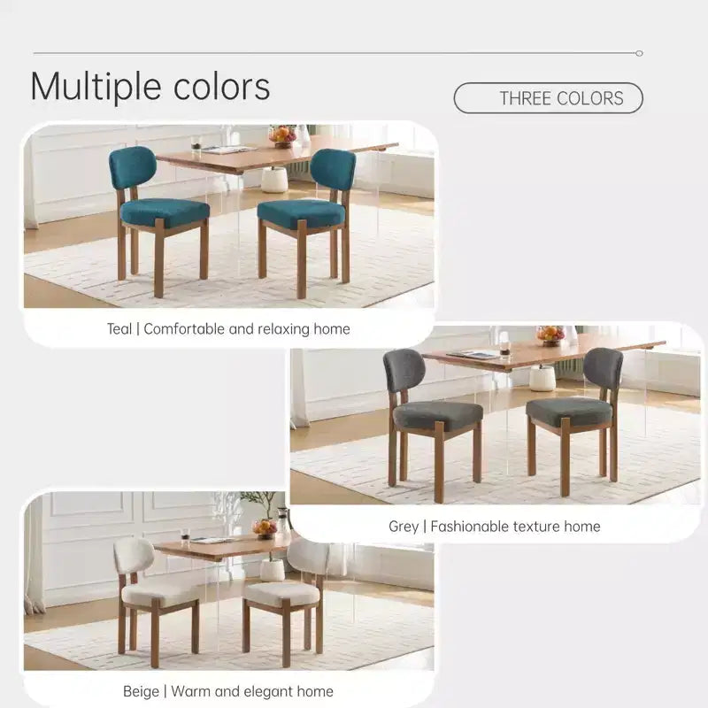 Sillas de comedor de madera, 2 sillas de comedor modernas tapizadas en tela, sillas de cocina, sillas de cena de granja para comedor y cocina, beige