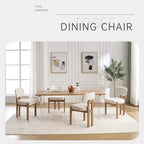Sillas de comedor de madera, 2 sillas de comedor modernas tapizadas en tela, sillas de cocina, sillas de cena de granja para comedor y cocina, beige