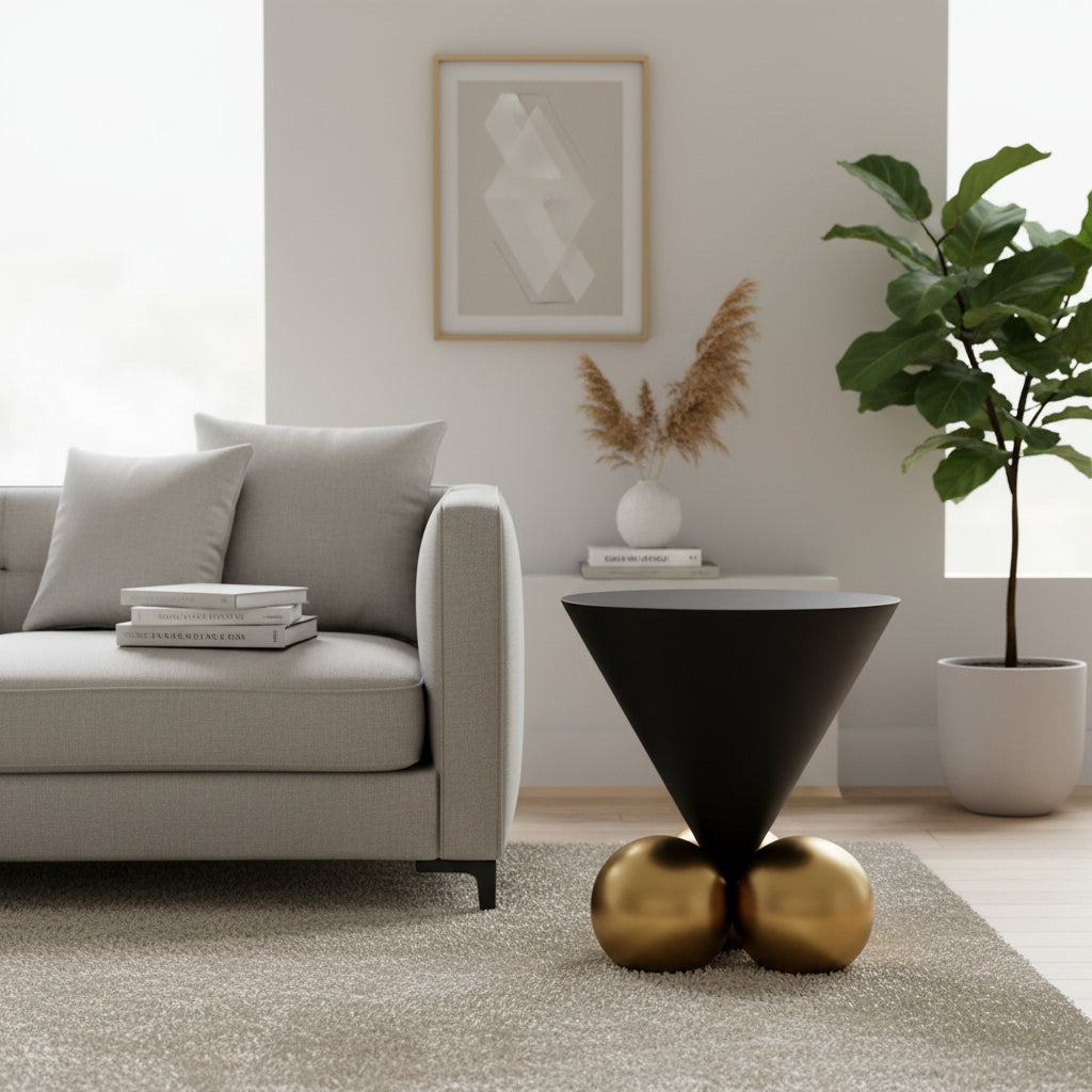 Meridian Furniture,Naples Grey Cement End Table