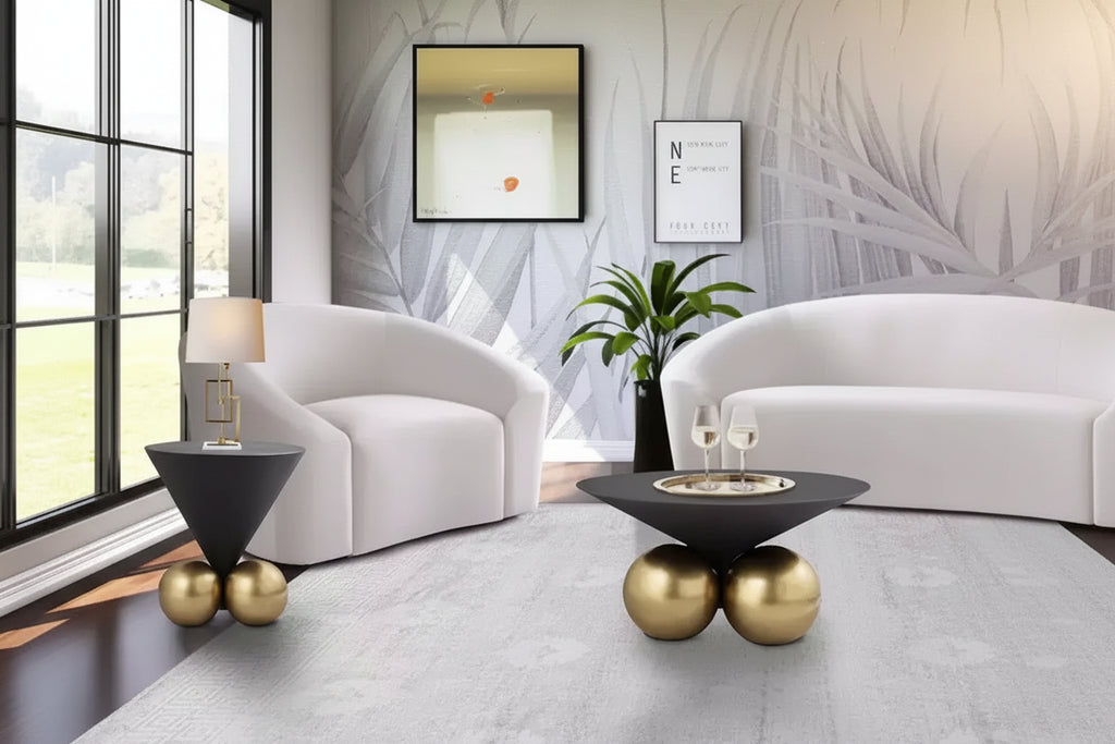 Mesa auxiliar de cemento gris Nápoles