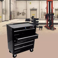 Acekool 5-Drawer Rolling Tool Cart, Mobile Steel Tool Storage Cabinet with Side Handle and Lock, 2 Brake Wheels for Workshop and Garage