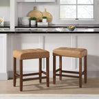 Taburete de bar Madison de 63,5 cm con asiento de piel sintética - Taburete de altura para encimera de cocina o barra - Taburetes de bar sin respaldo