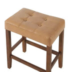 Taburete de bar Madison de 63,5 cm con asiento de piel sintética - Taburete de altura para encimera de cocina o barra - Taburetes de bar sin respaldo