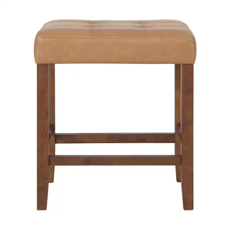 Taburete de bar Madison de 63,5 cm con asiento de piel sintética - Taburete de altura para encimera de cocina o barra - Taburetes de bar sin respaldo