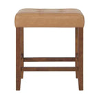 Taburete de bar Madison de 63,5 cm con asiento de piel sintética - Taburete de altura para encimera de cocina o barra - Taburetes de bar sin respaldo