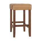 Taburete de bar Madison de 63,5 cm con asiento de piel sintética - Taburete de altura para encimera de cocina o barra - Taburetes de bar sin respaldo