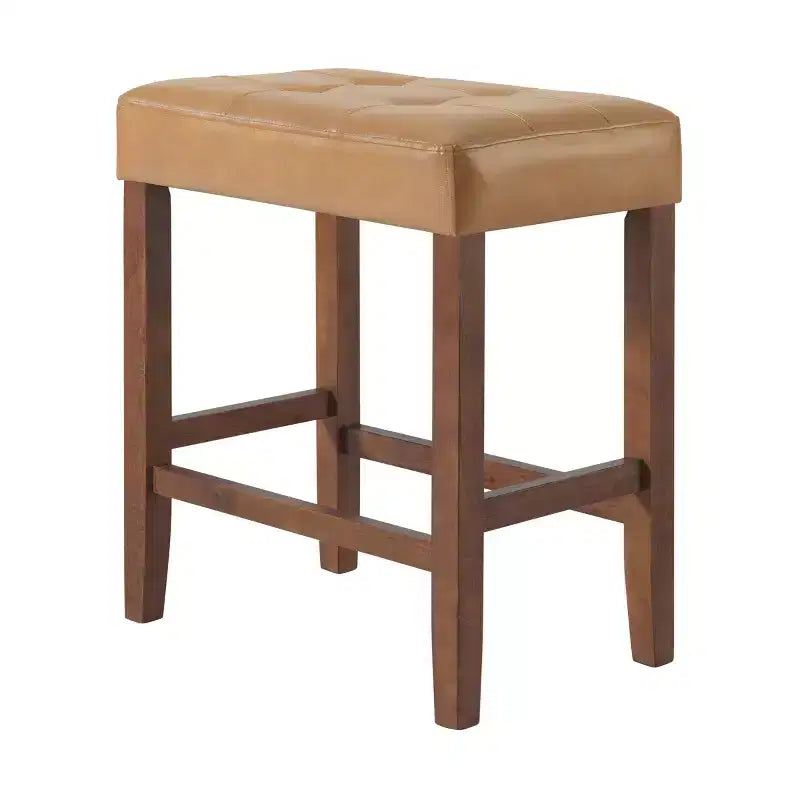 Taburete de bar Madison de 63,5 cm con asiento de piel sintética - Taburete de altura para encimera de cocina o barra - Taburetes de bar sin respaldo