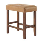 Taburete de bar Madison de 63,5 cm con asiento de piel sintética - Taburete de altura para encimera de cocina o barra - Taburetes de bar sin respaldo