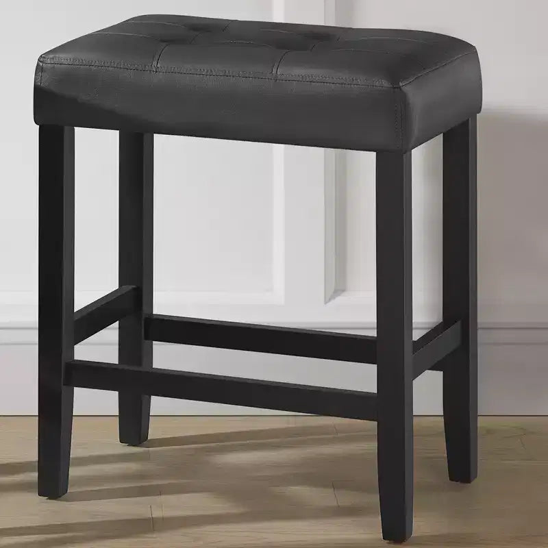 Taburete de bar Madison de 63,5 cm con asiento de piel sintética - Taburete de altura para encimera de cocina o barra - Taburetes de bar sin respaldo