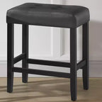 Taburete de bar Madison de 63,5 cm con asiento de piel sintética - Taburete de altura para encimera de cocina o barra - Taburetes de bar sin respaldo