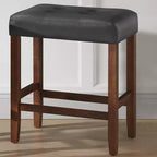 Taburete de bar Madison de 63,5 cm con asiento de piel sintética - Taburete de altura para encimera de cocina o barra - Taburetes de bar sin respaldo