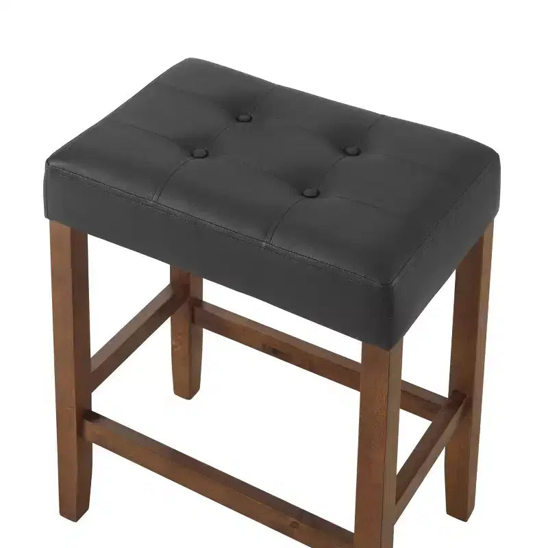 Taburete de bar Madison de 63,5 cm con asiento de piel sintética - Taburete de altura para encimera de cocina o barra - Taburetes de bar sin respaldo