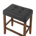 Taburete de bar Madison de 63,5 cm con asiento de piel sintética - Taburete de altura para encimera de cocina o barra - Taburetes de bar sin respaldo