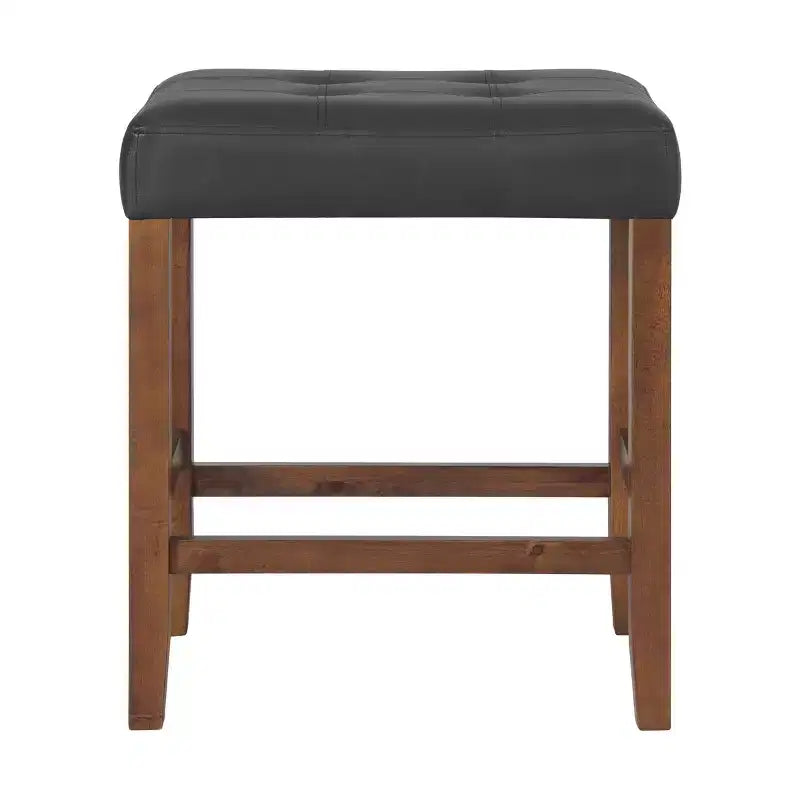 Taburete de bar Madison de 63,5 cm con asiento de piel sintética - Taburete de altura para encimera de cocina o barra - Taburetes de bar sin respaldo