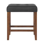 Taburete de bar Madison de 63,5 cm con asiento de piel sintética - Taburete de altura para encimera de cocina o barra - Taburetes de bar sin respaldo