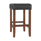 Taburete de bar Madison de 63,5 cm con asiento de piel sintética - Taburete de altura para encimera de cocina o barra - Taburetes de bar sin respaldo