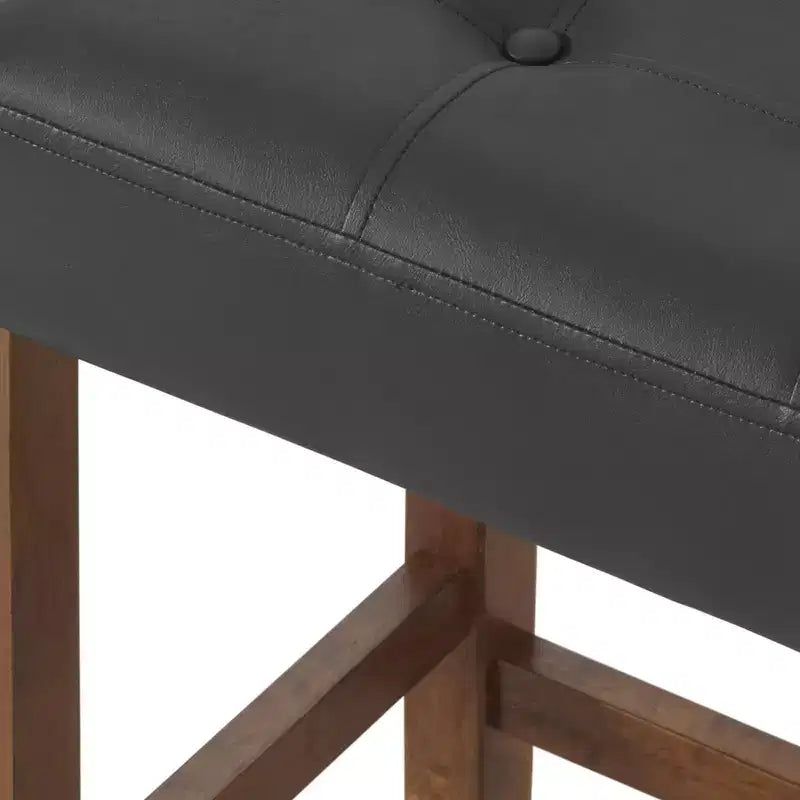Taburete de bar Madison de 63,5 cm con asiento de piel sintética - Taburete de altura para encimera de cocina o barra - Taburetes de bar sin respaldo