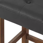 Taburete de bar Madison de 63,5 cm con asiento de piel sintética - Taburete de altura para encimera de cocina o barra - Taburetes de bar sin respaldo
